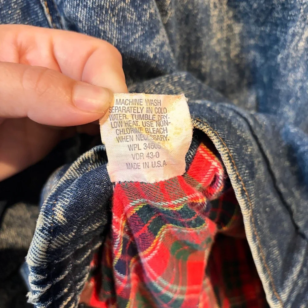 Vintage Levis Acid Wash 80'sFlannel Lined Denim Jacket Mens Large Made in USA